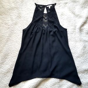 Black High Neck Sleeveless Blouse